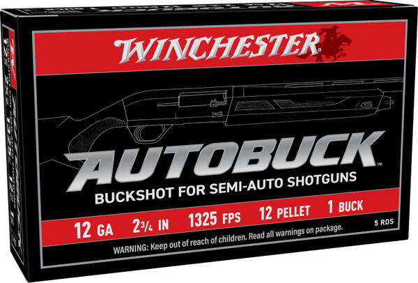 Winchester Ammo USAB121 12 Gauge 2-3/4 Inch Blackshot Shotshells, 5 Rounds per Box