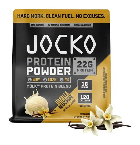 JOCKO Fuel Vanilla Protein Powder Bag - 30g Serving, High-Quality Whey Protein Supplement