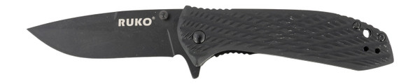 Rynoblade Knives RUK0179BBK Folding Knife with 3.25-inch Blade and Black Handle