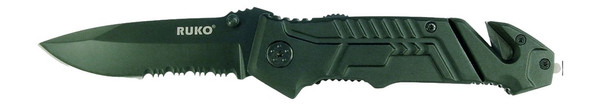 Rynoblade Knives RUK0144S-CS 440A 3.25-Inch Black Rubber Folding Knife
