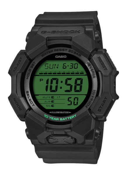 G-Shock Digital Watch Black and Electro Green