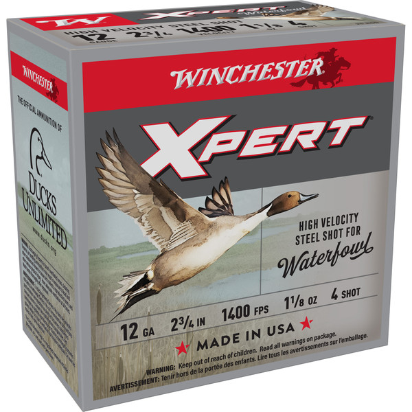 Winchester Ammunition Xpert Steel 12 Gauge 2.75 Inch #4 Steel Shot 1 1/8 Oz 25 Rounds