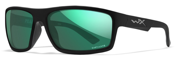 Wiley X Peak Cap Tivate Green Mirror Smoke Black Sunglasses
