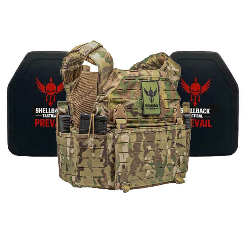 SHELLBACK TACTICAL RAMPAGE 2.0 LIGHTWEIGHT LEVEL IV ARMOR KIT WITH MODEL 4SICMH CERAMIC PLATES