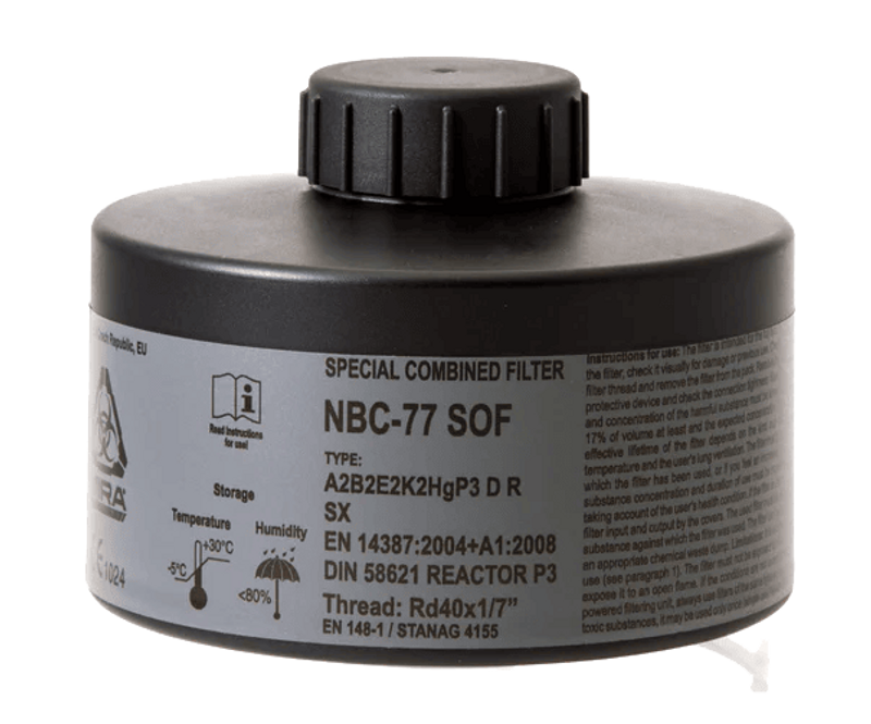 MIRA Safety CBRN Gas Mask Filter NBC-77 SOF 40mm Thread