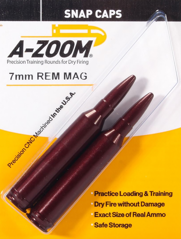 A-Zoom 7mm Remington Magnum Rifle Snap Caps – 2 Pack