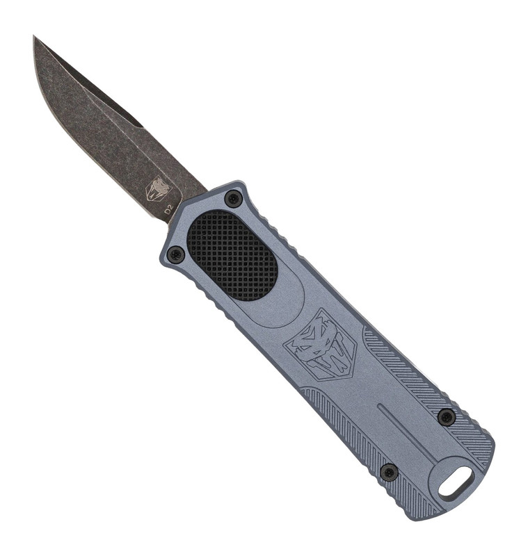 Cobra Tec Knives Cali952GEN2GRYDNS OTF Knife Drop Point Gray