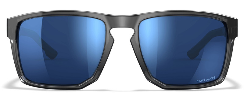 Wiley X Founder Captivate Blue Mirror Sunglasses with Crystal Gray Frame