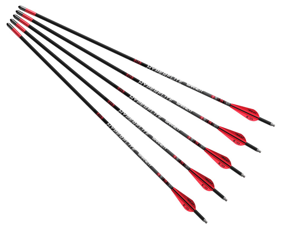 Barnett Outdoors Hyperflite 22 Inch Archery Arrows 5-Pack Red and White