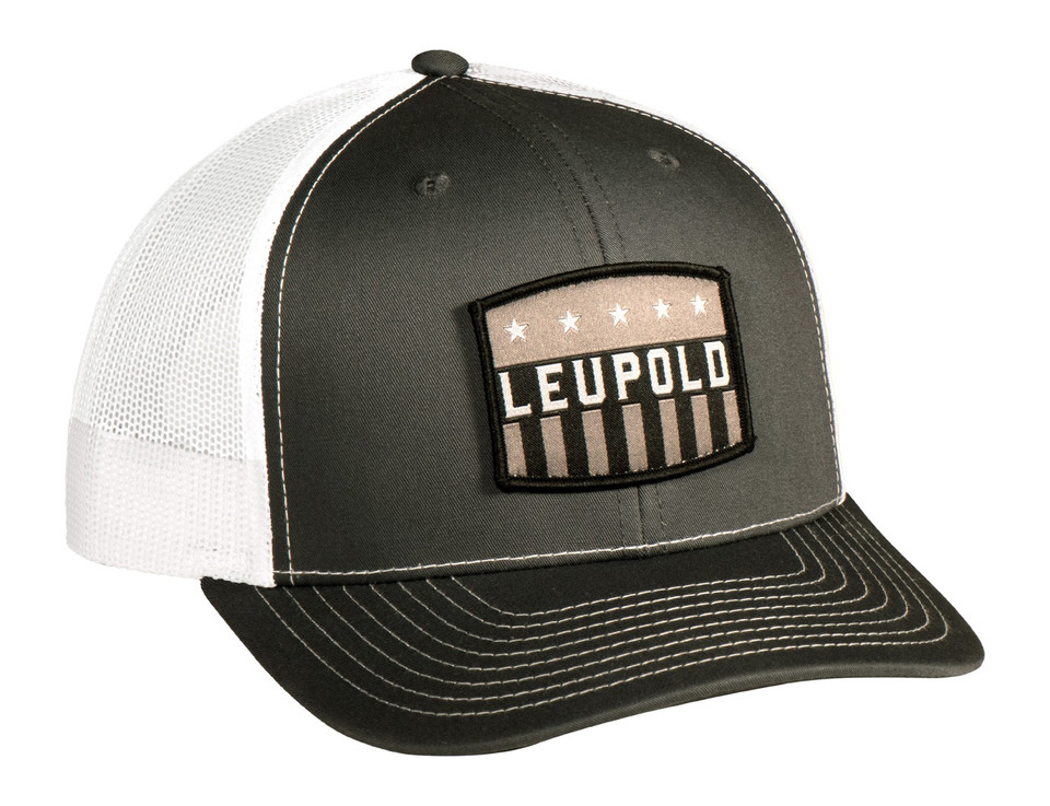 Leupold 187752 USA Trucker Cap with Charcoal and White Design