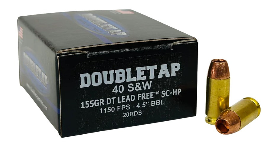 DoubleTap Ammunition 40 Smith & Wesson 155 Grain Lead-Free Self-Defense Hollow Point 20-Round Box
