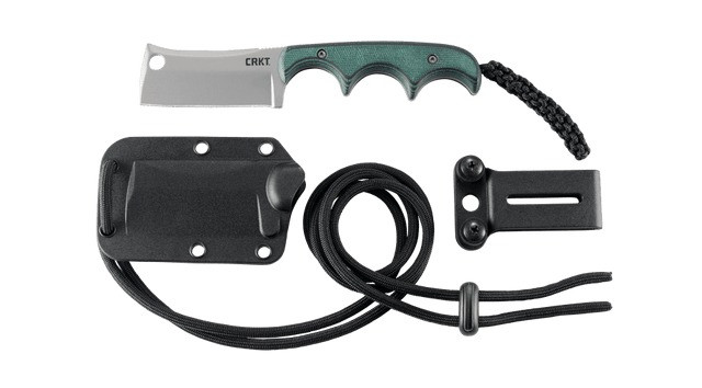Columbia River Minimlist Cleaver 2.13 Inch Green Black Kitchen Knife