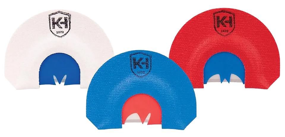 Knight & Hale KHT0206 HD Series Turkey Hen Mouth Call 3 Pack Red White Blue Hands Free