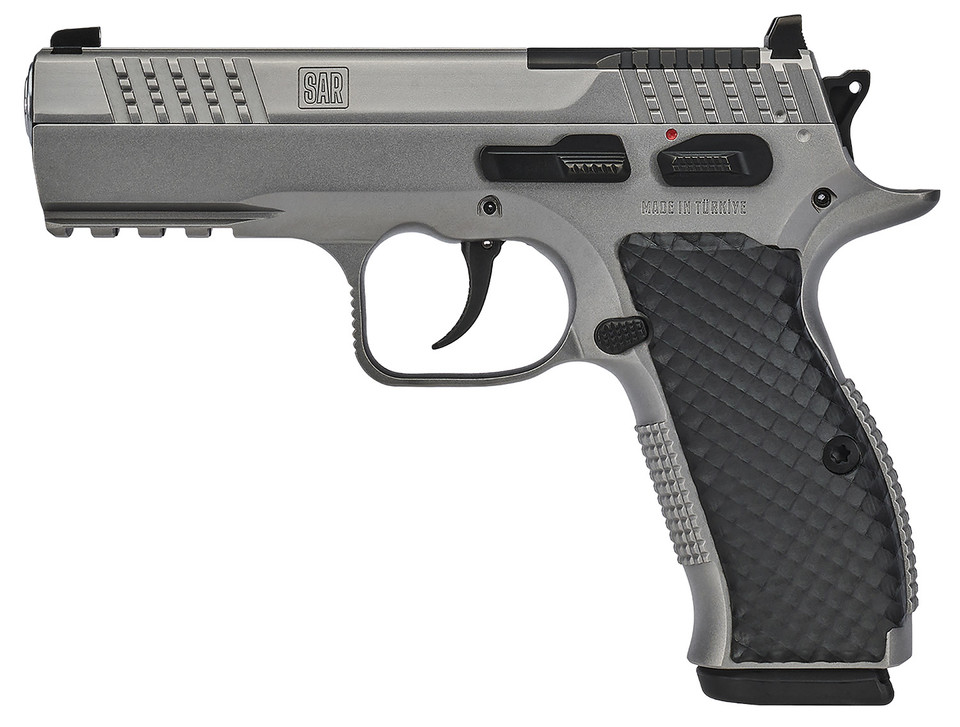 Sar USA SAR7/24 9mm Full Size Pistol with 4.4-Inch Barrel, 17+1 Capacity, Matte Stainless Finish