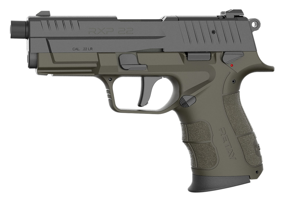 Retay USA RXP22 OD Green Cerakote 22 LR 10+1 DA/SA Pistol with Threaded Barrel and Optic Ready Slide