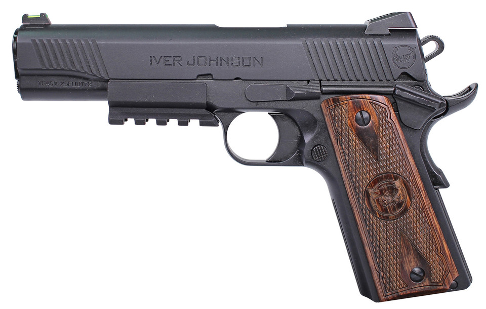 Iver Johnson Arms Eagle LR 45 ACP 5-inch Beavertail Grip Dymondwood Engraved</br>Trigger Safety and Ambi Thumb Safety