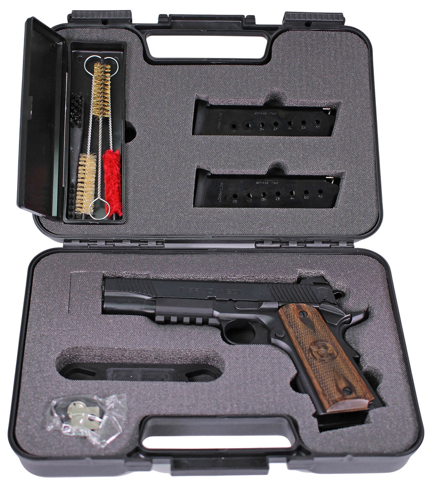 Iver Johnson Arms Eagle LR 45 ACP 5-inch Beavertail Grip Dymondwood Engraved</br>Trigger Safety and Ambi Thumb Safety