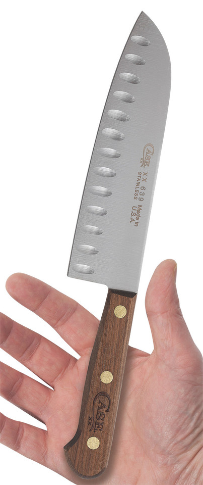 Case 07322 Santoku Knife 7 Inch Stainless Steel Blade with Walnut Handle