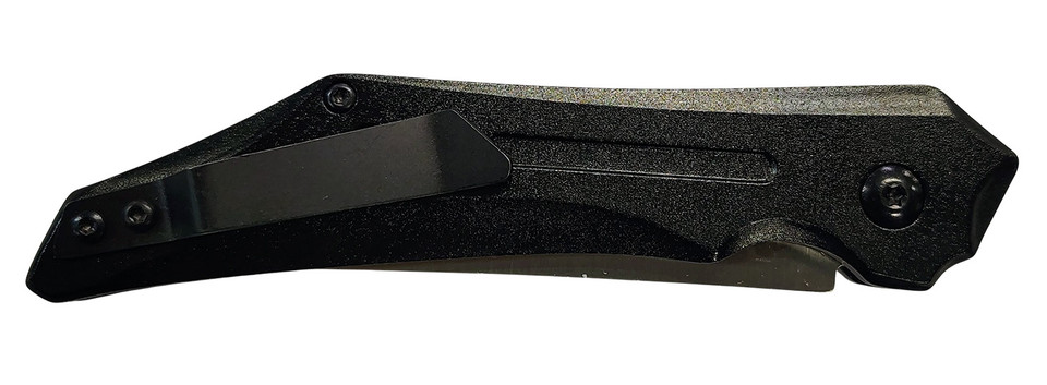 XCaliber Knife Company Switch Blade Folding Tanto Knife with D2 Steel Blade and Black Aluminum Handle