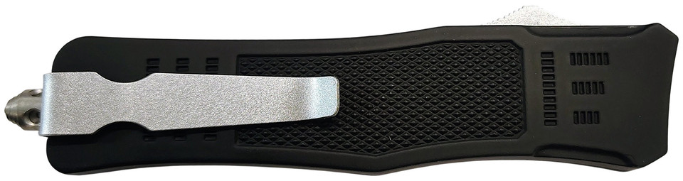 XCaliber Knife Company 40 Cal Medium OTF Tanto Knife with 3.25-Inch Serrated Blade and Steel Handle