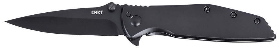 Columbia River CRKT 7600K Slag EDC Folding Knife with D2 Steel Blade and Black Stainless Steel Handle