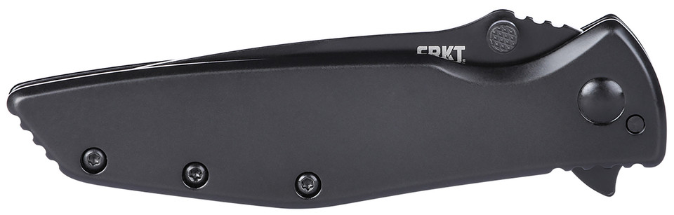 Columbia River CRKT 7600K Slag EDC Folding Knife with D2 Steel Blade and Black Stainless Steel Handle