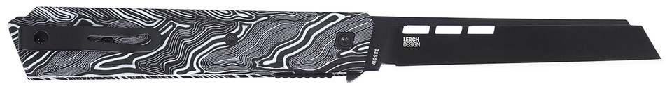 Columbia River Zephyr CRKT 3850W Sheepsfoot Pocket Knife with 3.22" 14C28N Steel Blade and Marbled Black & White G10 Handle