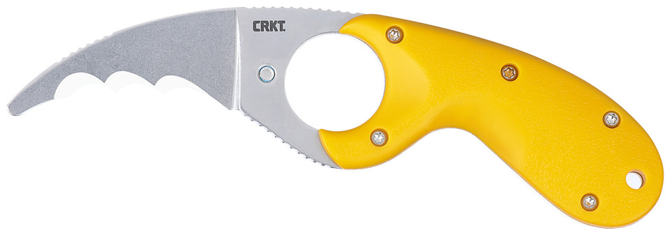 Columbia River CRKT 2511Y Bear Claw Hawkbill Knife with Serrated Edge and Textured Handle