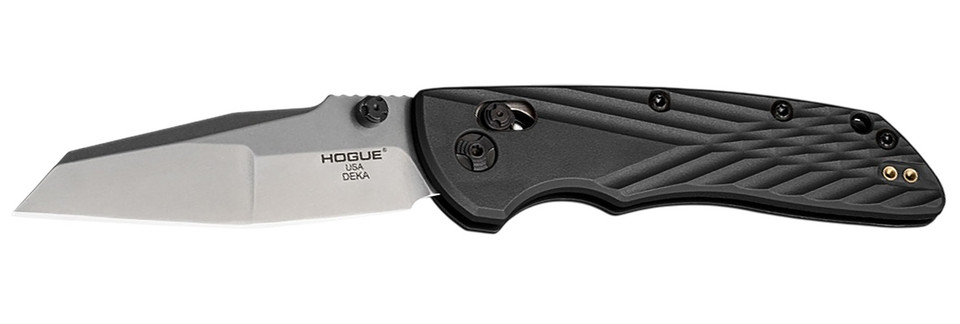 Hogue Deka 3.25-inch Modified Wharncliffe Blade Knife with CPM MagnaCut Steel and Black Textured Handle