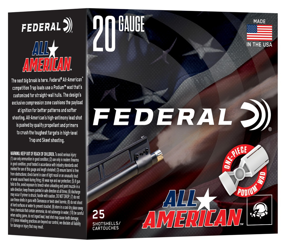 Federal FAA207.5 20 Gauge 2.50 Inch 7/8 Oz 7.5 Shot Shotgun Ammunition