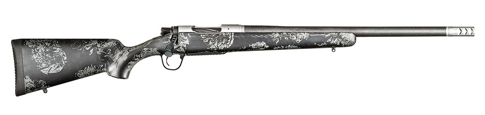 Christensen Arms 8010631801 Ridgeline FFT 7mm PRC 3+1 24" Carbon Fiber Threaded Barrel, Stainless Steel Drilled &amp; Tapped Receiver, Carbon w/Gray Accents Sporter FFT Carbon Fiber Stock