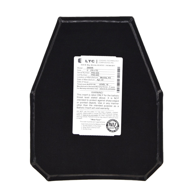 SHELLBACK TACTICAL 10 X 12 TRIPLE-CURVE SWIMMER CUT LEVEL IV HARD ARMOR PLATE MODEL 26605-2