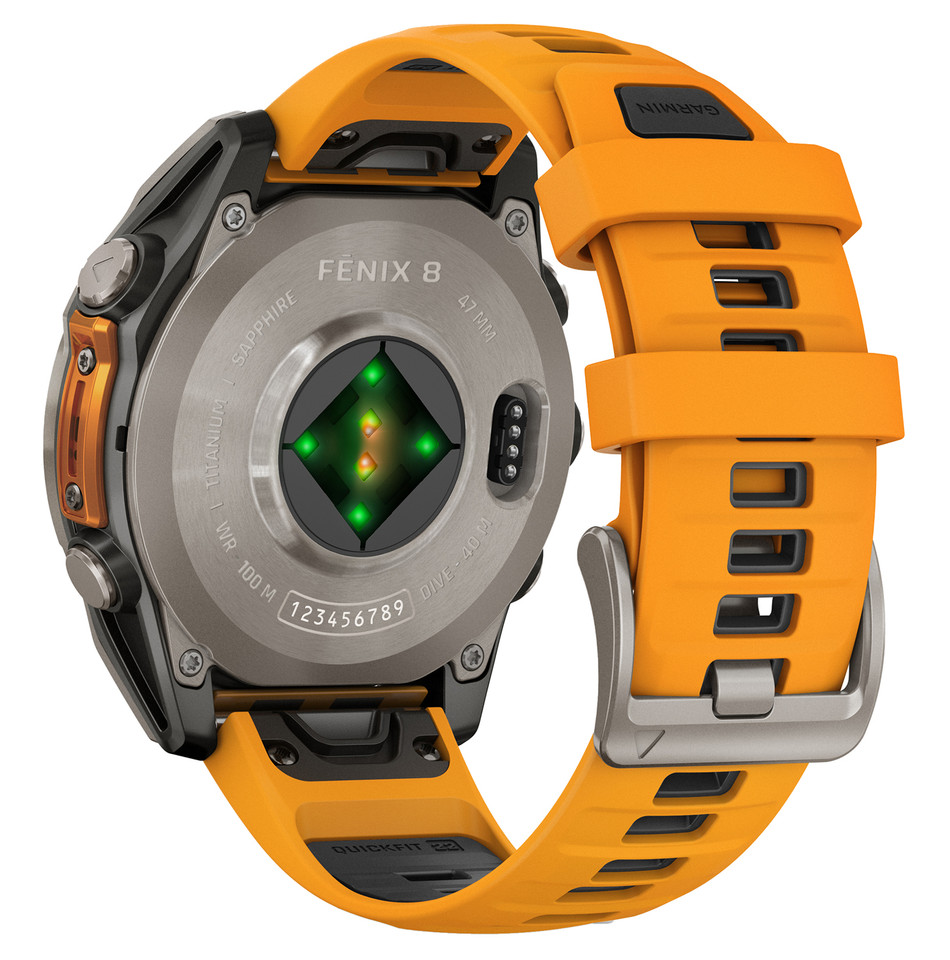 Garmin Fenix 8 47mm AMOLED Watch Orange & Tan