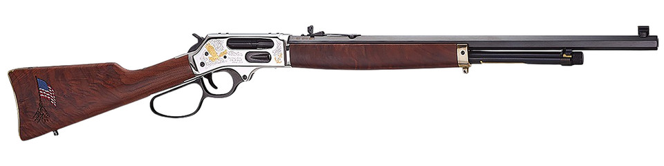 Henry Spirit of the Corps 45-70 Lever-Action Rifle with Brass Receiver and 22-Inch Octagon Barrel