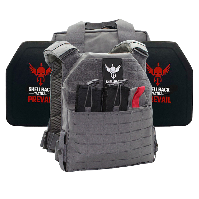 SHELLBACK TACTICAL DEFENDER 2.0 LIGHTWEIGHT LEVEL IV ARMOR KIT WITH MODEL 4SICMH CERAMIC PLATES