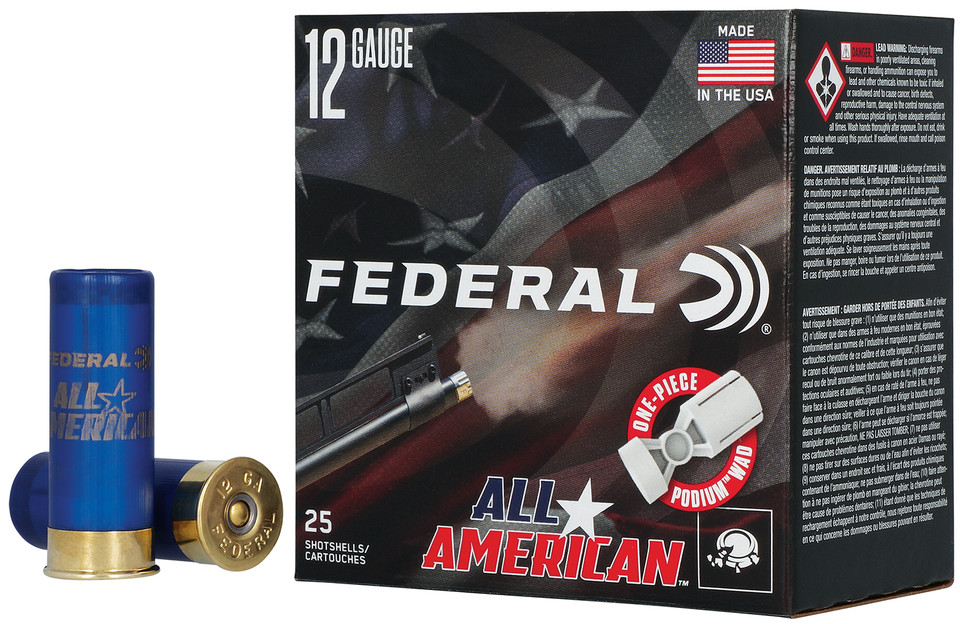 Federal All-American 12 Gauge 2.75 inch 1-1/8 oz 7.5 Shot High Velocity Shotshells