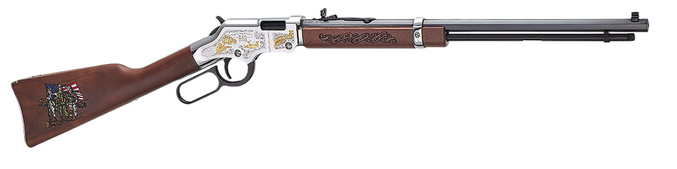 Henry Spirit of the Corps 22 S/L/LR Lever-Action Rifle with Gold Highlights and Historical Vignettes