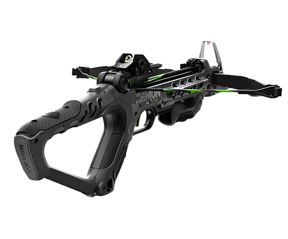 Barnett Outdoors Demun Tri Strike Compact Recurve Crossbow with 3-Shot Magazine and Fiber Optic Sight
