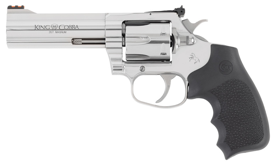 Colt Mfg King Cobra Target .357 Magnum Revolver 4.25-inch Stainless Steel with Fiber Optic Front Sight and Adjustable Rear Sight