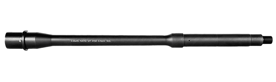 Lead & Steel LLC LS556GOV-MID-14.5 AR-15 Barrel 14.5 Inch Chrome Moly Vanadium with Black Nitride Finish
