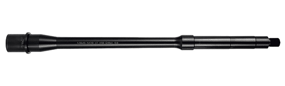 Lead & Steel LLC L&S LS556GOV-MID-13.9 AR-15 Barrel 13.9 Inch Mid-Length 1:7 Twist Black Nitride