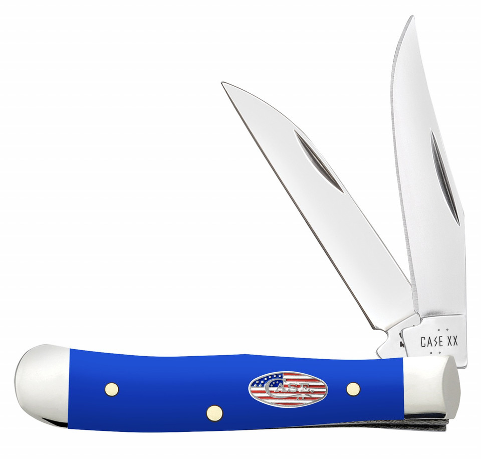 Case 16401 Tiny Trapper Folding Knife with Clip Point and Spey Blades in Tru-Sharp Stainless Steel and Royal Blue Handle