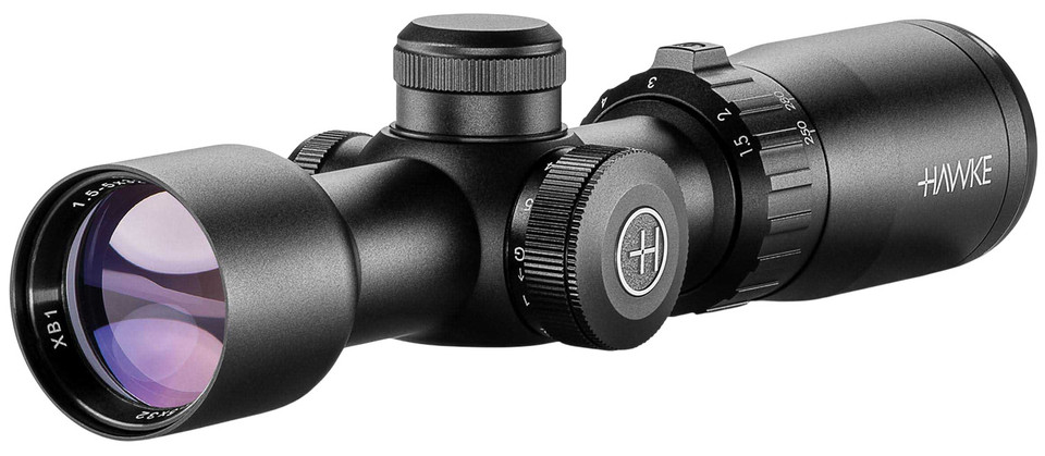 Hawke Sport Optics 12221 XB1 1.5-5x32 Rifle Scope with Illuminated Red/Green Reticle