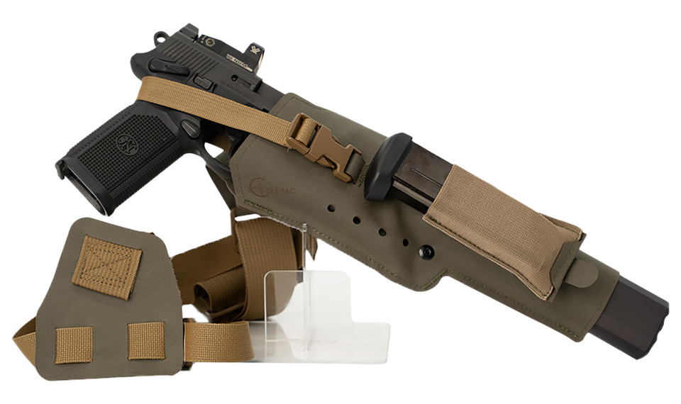 Cole-TAC Varmint XL Chest Holster for Suppressed Centerfire Pistols Left Hand Ranger Green