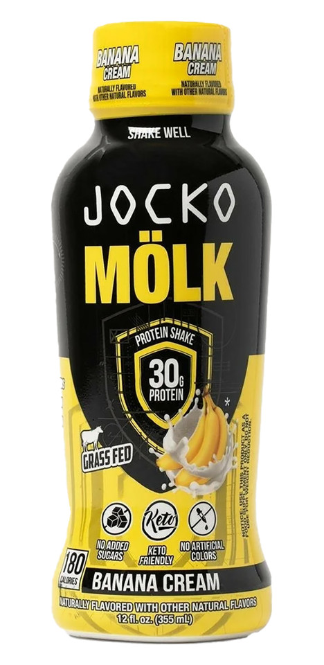 JOCKO FUEL Molk RTD Banana Protein 12 Pack 30g Grass-Fed Protein No Added Sugar
