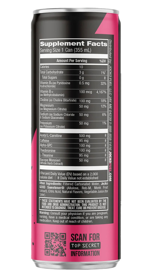 Jocko Fuel Jocko 29076 Go RTD Pink Lemonade Energy Drink 12 oz