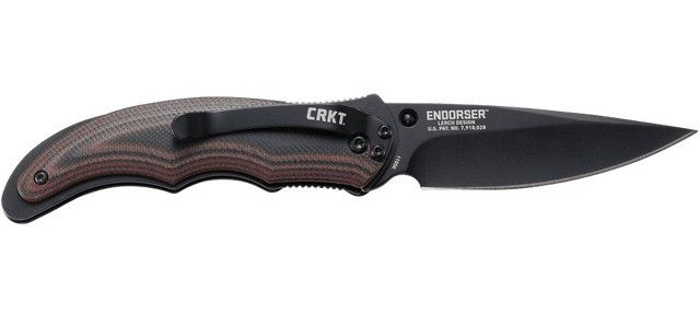 Columbia River CRKT 1105KC Endorser Folding Knife 3.18-inch Drop Point Blade Black