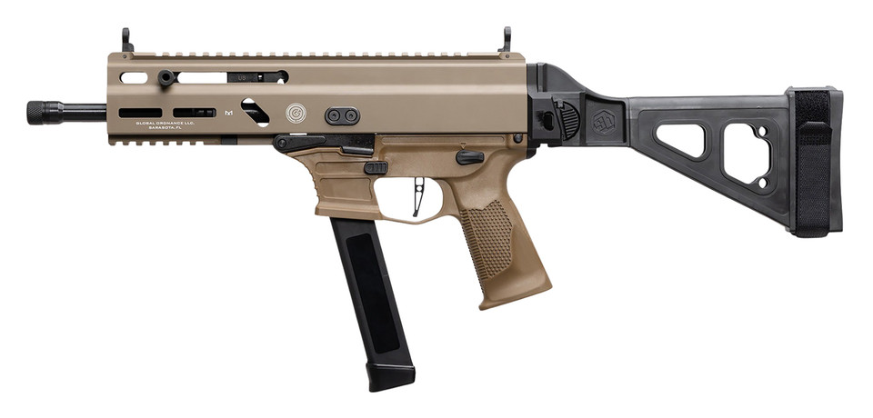 Grand Power GP SP9A3G 9mm Luger Pistol with 8-inch Barrel and SB Tactical Brace