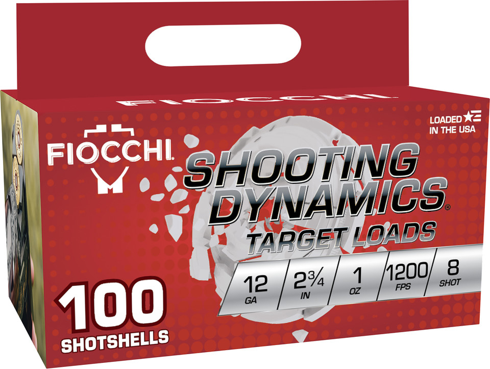 Fiocchi 12SDB18 Shooting Dynamics 12 Gauge 1 oz Shot Size 8 Target Loads - 1200 fps 100 Rounds