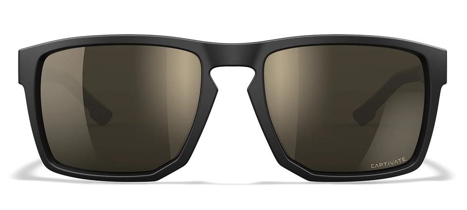 Wiley X Founder Matte Black and Tan Sunglasses with Tungsten Mirror Polycarbonate Lenses